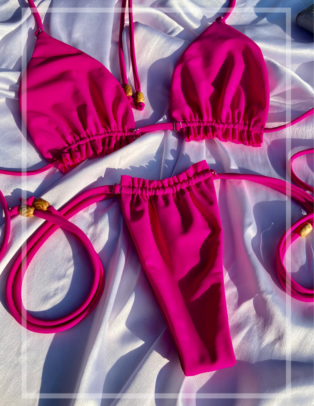Pink Tie String Bikini | Swimwear