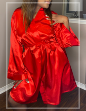 Load image into Gallery viewer, Red Cotton Satin Robe
